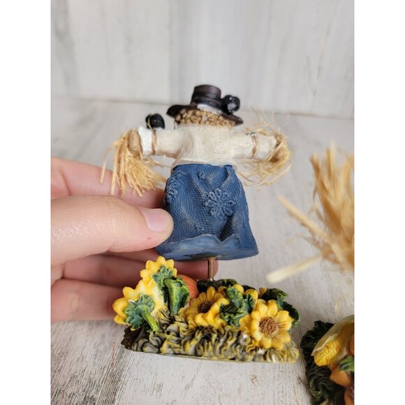 Vintage scarecrow ceramic fall farm Halloween set figure - Picture 8 of 10